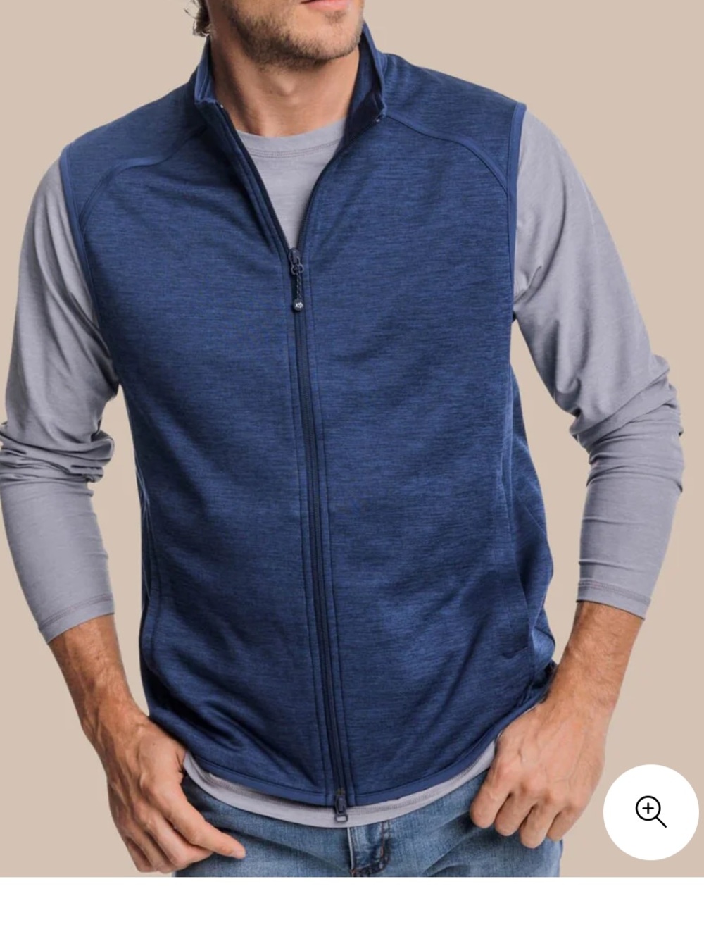 Southern Tide Men's Navy Full-Zip Performance Vest